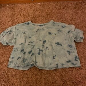 Blue Tie-Dye Cropped T-Shirt